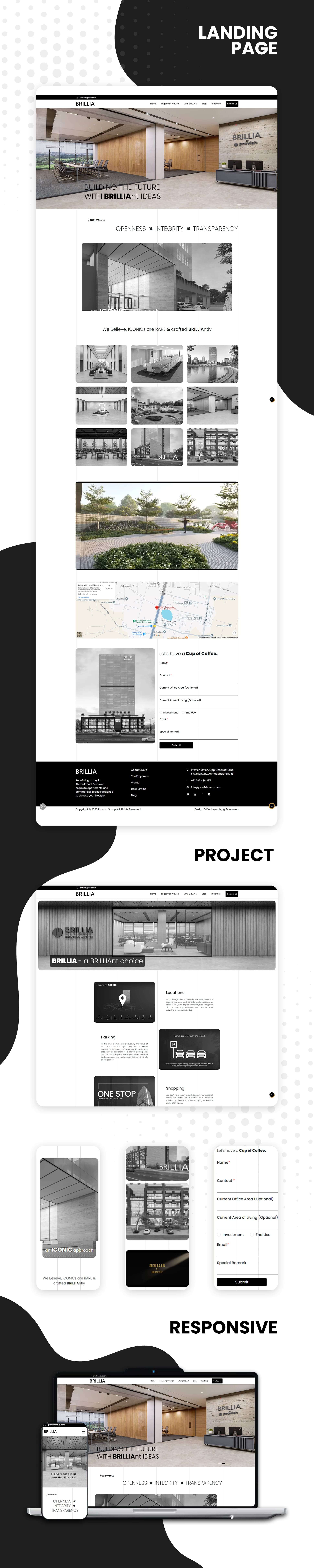 Brillia website mockups displayed across devices