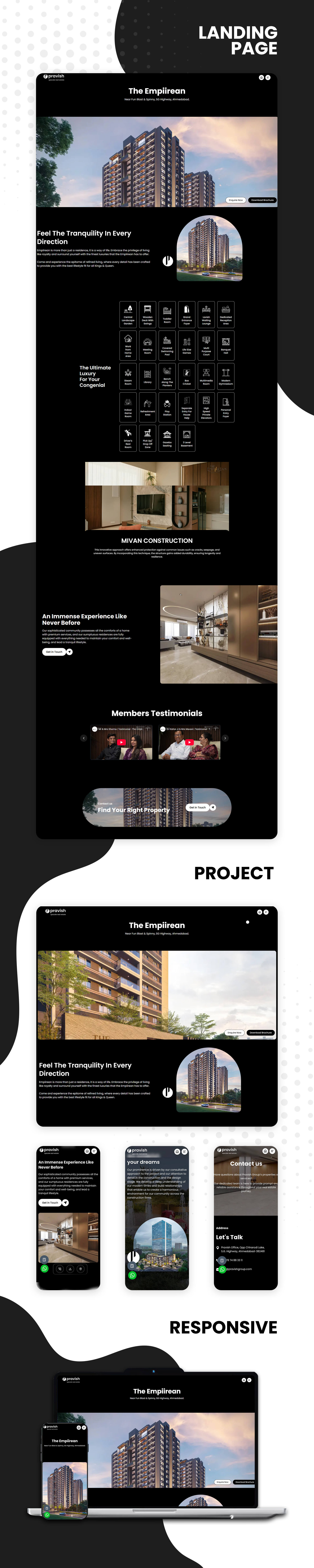 Pravish Group website mockups across devices